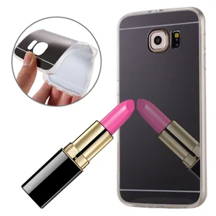 Etui na telefon komórkowy Samsung Galaxy S7 Edge Mirror Soft Case Protective Cover Black - Etui i futerały do telefonów - miniaturka - grafika 1