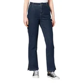 Spodnie damskie - Spodnie damskie Naf Naf Gilo jeansy proste granatowe-XXS - miniaturka - grafika 1