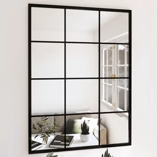 Vidaxl Lustra Ścienne, 2 Szt., Czarna Rama, 80 X 60 cm, Metal - Lustra - miniaturka - grafika 1