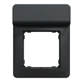 Wyłączniki światła i elektryczne - Ramka pojedyńcza z półką na telefon Czarny SEDNA DESIGN SCHNEIDER ELECTRIC - miniaturka - grafika 1