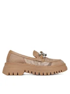 Półbuty damskie - DeeZee Loafersy 60062D-2 Brązowy - miniaturka - grafika 1