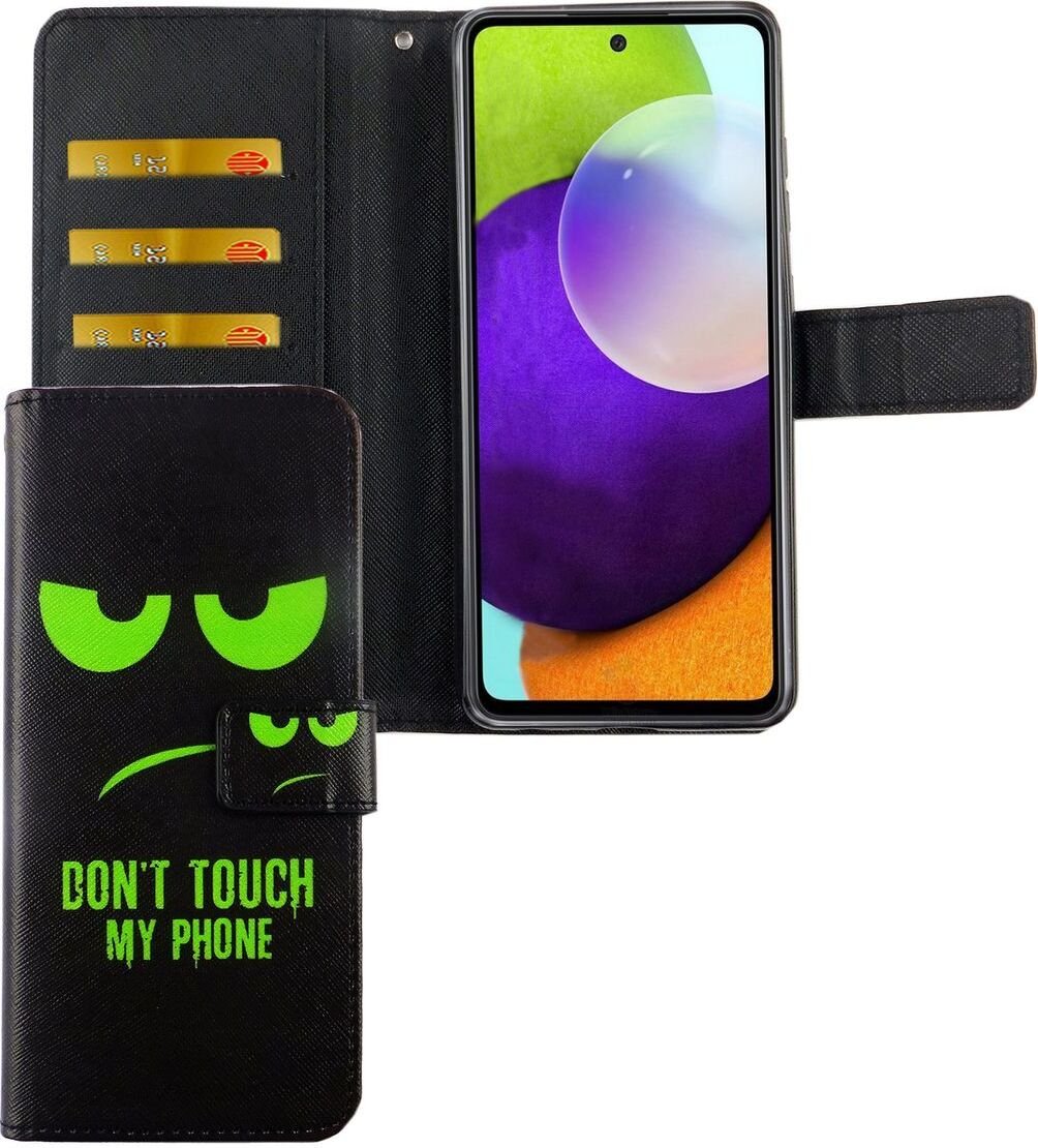 Etui na telefon Samsung Galaxy A72 5G z klapką i kieszenią na kartę Nie dotykaj mojego telefonu