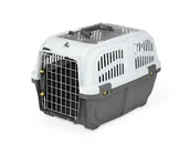 Kuwety dla kotów - Nobby Skrzynka transportowa dla małych psów i kotów Skudo Open, szary - miniaturka - grafika 1