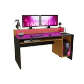 Biurka gamingowe - Biurko gamingowe SUPERNOVA212 LED - czarno-pomarańczowe - miniaturka - grafika 1