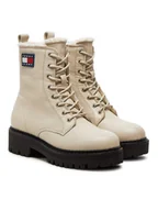 Botki damskie - Tommy Jeans Botki Tjw Urban Boot Tumbled EN0EN02317 Beżowy - miniaturka - grafika 1