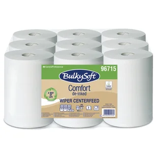 Ręcznik papierowy w rolce Bulkysoft DE-INKED 9 szt. 2 warstwy 60 m biały celuloza - Ręczniki papierowe - miniaturka - grafika 1