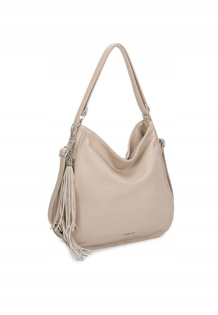 Stylowa Damska Torebka Jasny Beż Shopper Plecak 2w1 Na Ramię LUIGISANTO