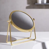 Lusterka do makijażu - Homla, Lusterko Espello Złote 21x18 Cm - miniaturka - grafika 1