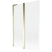 Parawany nawannowe - Mexen Mist L parawan nawannowy 2-skrzydłowy 120 x 150 cm, transparent, złoty - 8A9L-120-011-50-00 - miniaturka - grafika 1