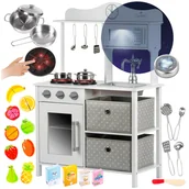 Zabawki AGD - Kinderplay Drewniana Kuchnia Dla Dzieci + Światło - miniaturka - grafika 1