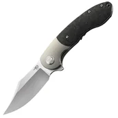 Noże - Nóż składany Bestech Bowietie Grey Titanium/Carbon Fiber, Stonewashed/Satin M390 (BT1906A) - miniaturka - grafika 1