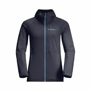 Damska bluza polarowa Jack Wolfskin KOLBENBERG HOODED FZ W Graphite - XS - Bluzy damskie - miniaturka - grafika 1
