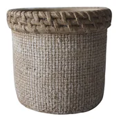 Donice - Splendid Osłonka doniczki cementowa Viggo 12cm szara - miniaturka - grafika 1