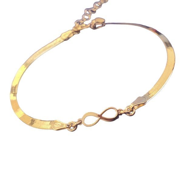 ankabizuteria.pl Srebrna bransoletka pozłacana ze znakiem nieskończon