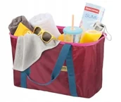 Torby i wózki na zakupy - TESCOMA Składany koszyk na zakupy Click SHOP burgundowy - miniaturka - grafika 1