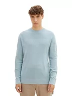Swetry męskie - TOM TAILOR Denim sweter męski, 30463 - Dusty Mint Blue, XS - miniaturka - grafika 1