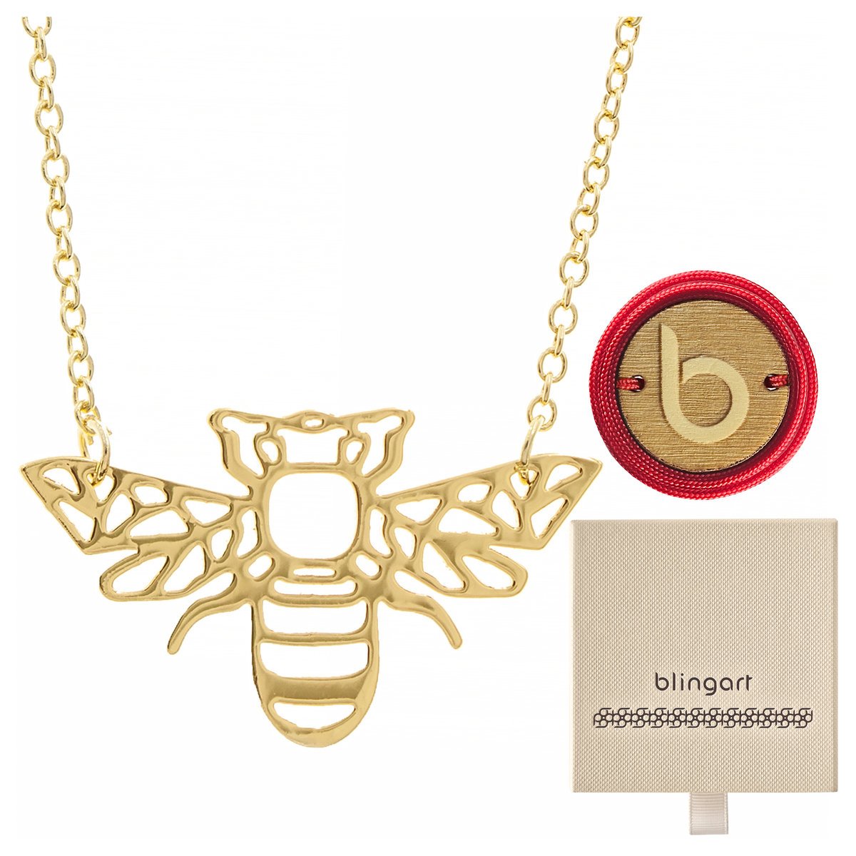 Celebrytka naszyjnik pszczoła zawieszka pozłacany