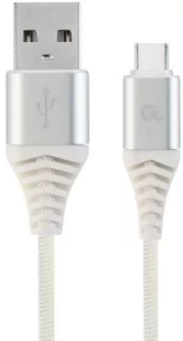 Gembird PREMIUM KABEL USB-C 2.0 2M,SREBRNO/BIAŁY CC-USB2B-AMCM-2M-BW2 Zamów do 16:00 wysyłka kurierem tego samego dnia! CC-USB2B-AMCM-2M-BW2 - Kable USB - miniaturka - grafika 2