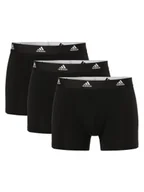 Majtki męskie - adidas Performance Bokserki pakowane po 3szt. Mężczyźni Bawełna czarny jednolity, S - miniaturka - grafika 1