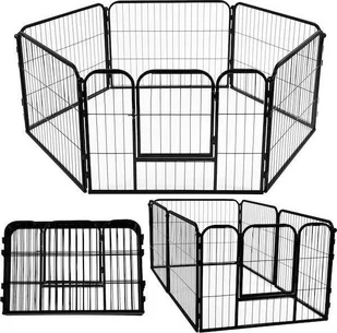 Springos Kojec dla zwierząt wybieg klatka dla psa 165x84x60 cm UNIWERSALNY - Sprzęt podróżny i transportery dla psów - miniaturka - grafika 1