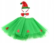 Dodatki do strojów karnawałowych - Strój Śnieżynka Pani Mikołajowa Spódniczka Opaska - miniaturka - grafika 1