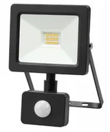 Akcesoria do oświetlenia - Naświetlacz LED z czujnikiem 10W b.neutralna 4000K 1000lm obudowa CZARNA IP65 GERMINA - miniaturka - grafika 1