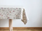 Obrusy i serwetki - Lniany obrus dwustronny z listwą heavy linen WILD FLOWERS - miniaturka - grafika 1