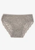 Majtki damskie - Szare Koronkowe Majtki Typu Figi z Elastycznej Bawełny Pleonta - miniaturka - grafika 1
