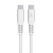Kable USB - B.On Cotton kabel USB-C/USB-C 0.5m (biały) - miniaturka - grafika 1