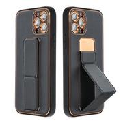 Etui i futerały do telefonów - OEM Futerał Leather Case Kickstand Do Samsung Galaxy S21 Fe Czarny - miniaturka - grafika 1