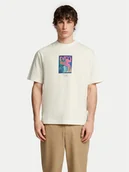 Koszulki męskie - Selected Homme T-Shirt Will 16097225 Écru Relaxed Fit - miniaturka - grafika 1