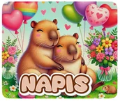 Podkładki pod mysz - Podkładka Pod Myszkę Kapibara 23x19cm Z Napisem Nadrukiem Prezent Urodziny - miniaturka - grafika 1