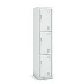 Szafki BHP - B2B Partner Szafka 3-drzwiowa, zamek cylindryczny, 1800 x 380 x 450 mm, szary/szary CY-018 RAL7035/7035 - miniaturka - grafika 1