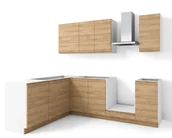 Meble kuchenne - Zestaw Mebli Kuchennych Alba 240X180-P Hikora - miniaturka - grafika 1