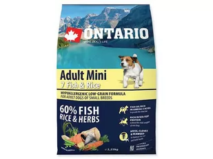 Ontario Adult Mini 7 Fish & Rice 2,25 kg - Sucha karma dla psów - miniaturka - grafika 1