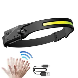 Latarka czołowa LED z czujnikiem ruchu IPX4 USB-C 1200 mAh - czarna - Latarki - miniaturka - grafika 5