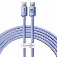 Kable USB - Baseus Crystal Shine Series kabel przewód USB do szybkiego ładowania i transferu danych USB Typ C - USB Typ C 100W 2m fioletowy (CAJY000705) CAJY000705 - miniaturka - grafika 1