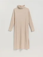 Sukienki - Reserved - Dzianinowa sukienka z golfem - kremowy - miniaturka - grafika 1