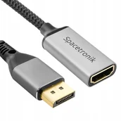 Kable - Adapter DisplayPort HDMI 4K 60Hz 20cm DP 1.4 Spacetronik Przejściówka MOCNY - miniaturka - grafika 1