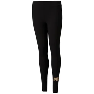 Legginsy dla dzieci Puma ESS+Logo czarne - Odzież sportowa dziecięca - miniaturka - grafika 1