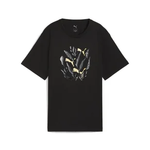 Damska koszulka o luźnym kroju z grafiką liści PUMA Black - Koszulki sportowe damskie - miniaturka - grafika 1