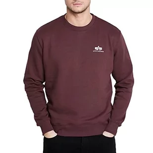 ALPHA INDUSTRIES Basic S Logo Męska Bluza, Czerwony (Deep Maroon - 21), XL - Bluzy męskie - miniaturka - grafika 1