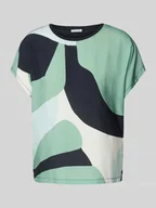 Koszulki i topy damskie - T-shirt o kroju regular fit z mieszanki materiałów z wiskozą - miniaturka - grafika 1
