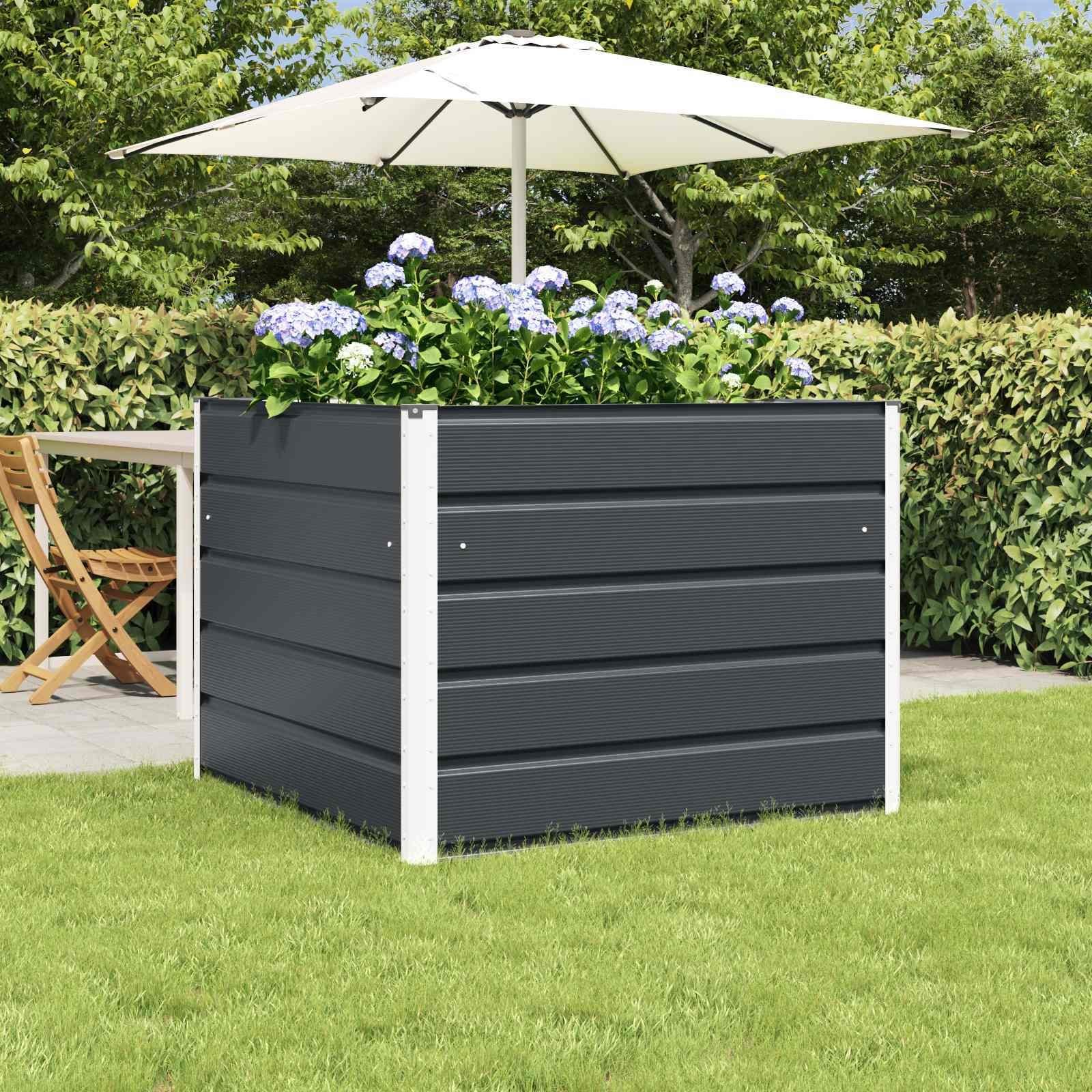 vidaXL Donica Antracyt 100 x 100 x 75 cm Stal