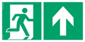 Systemy ekspozycyjne i znaki informacyjne - AE095 KIERUNEK DO WYJŚCIA EWAKUACYJNEGO W GÓRĘ PRAWOSTRONNY, TS - PŁYTA TD FOTOLUMINESCENCYJNA; (200X100MM) - miniaturka - grafika 1