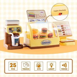 Sklep Restauracja Fast Food Mini Burger Shop "Big Burger" Lumarko! - Zabawy w naśladowanie dorosłych - miniaturka - grafika 3