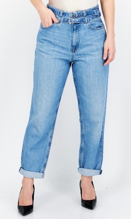 Pepe Jeans Spodnie Jeansowe Niebieskie Proste Damskie 25 1Z7D3_B*