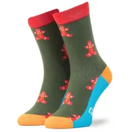 Skarpetki damskie - Skarpety Wysokie Unisex DOTS SOCKS - DTS-SX-479-Z  Kolorowy Zielony - miniaturka - grafika 1