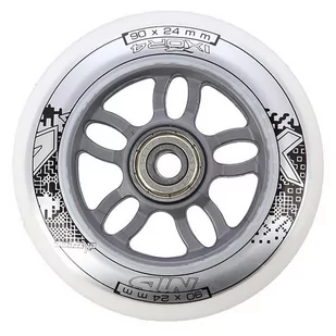 PU 90x24 82A BIAŁE (4 szt.) + ABEC-7 CHROME (8 szt.) ZESTAW NILS EXTREME - Akcesoria do skatingu - miniaturka - grafika 1
