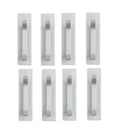 Wieszaki łazienkowe - Zestaw 8 samoprzylepnych haczyków ściennych, wieszak na ręczniki kuchenne, montaż ścienny bez wiercenia, wodoodporny, srebrny - miniaturka - grafika 1